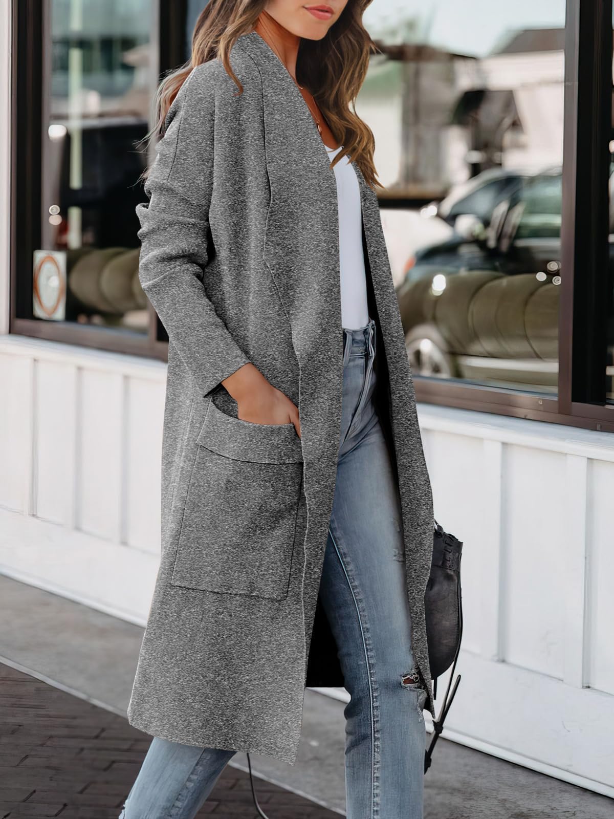 Luniro Women Open Front Coatigan Jackets Long Cardigan Sweaters 2025 Fall Casual Oversized Cardigans