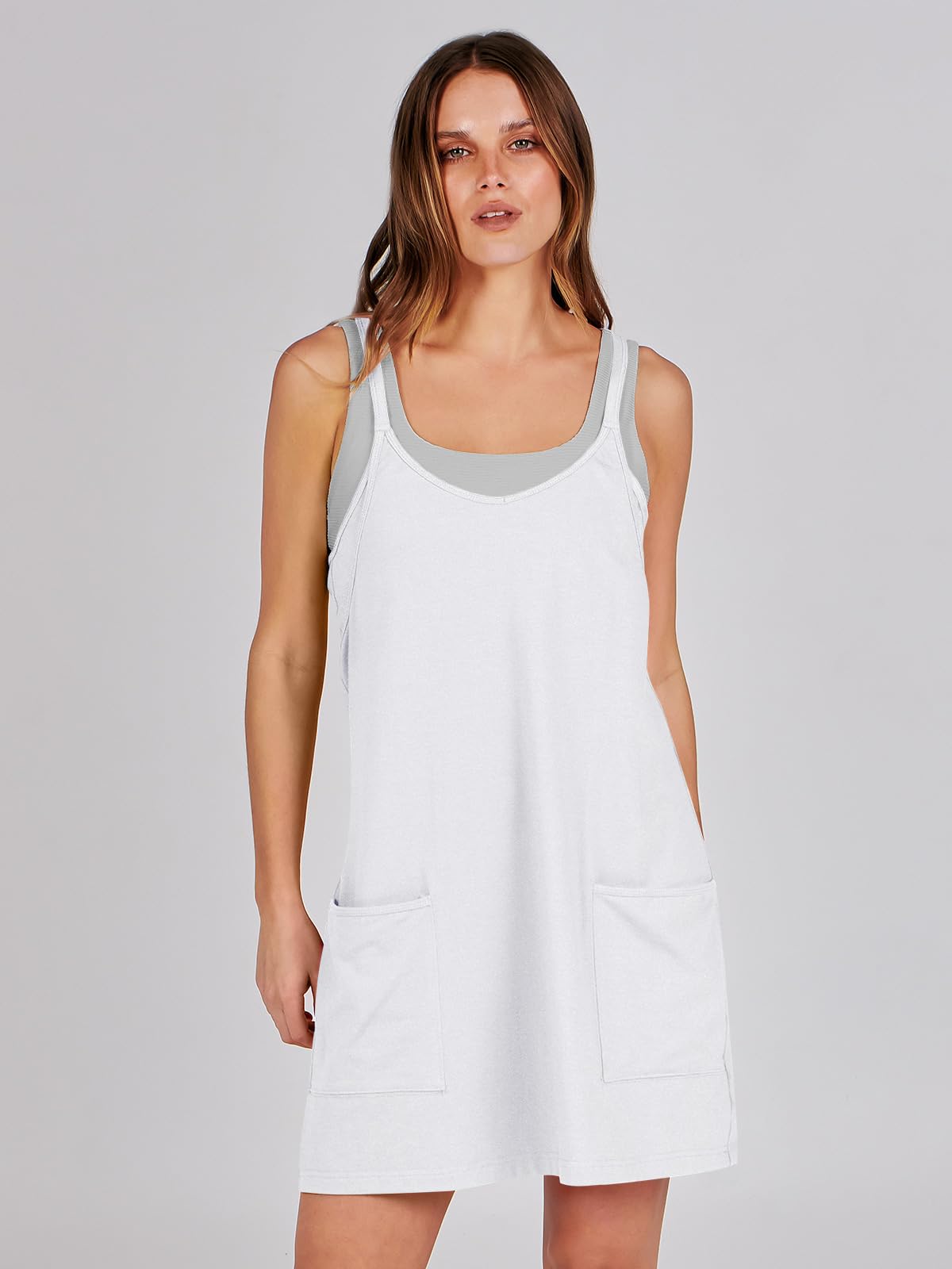 Luniro Women Summer Mini Romper Dress Workout Tennis Active Sports Athleisure Outfits Built in Shorts Trendy Vacation