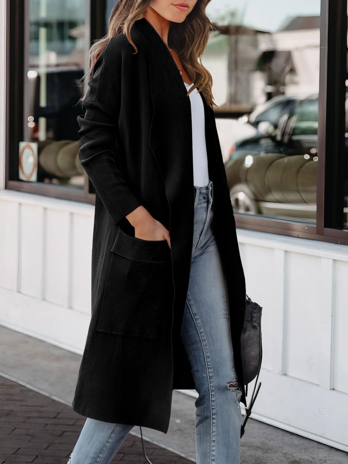 Luniro Women Open Front Coatigan Jackets Long Cardigan Sweaters 2025 Fall Casual Oversized Cardigans
