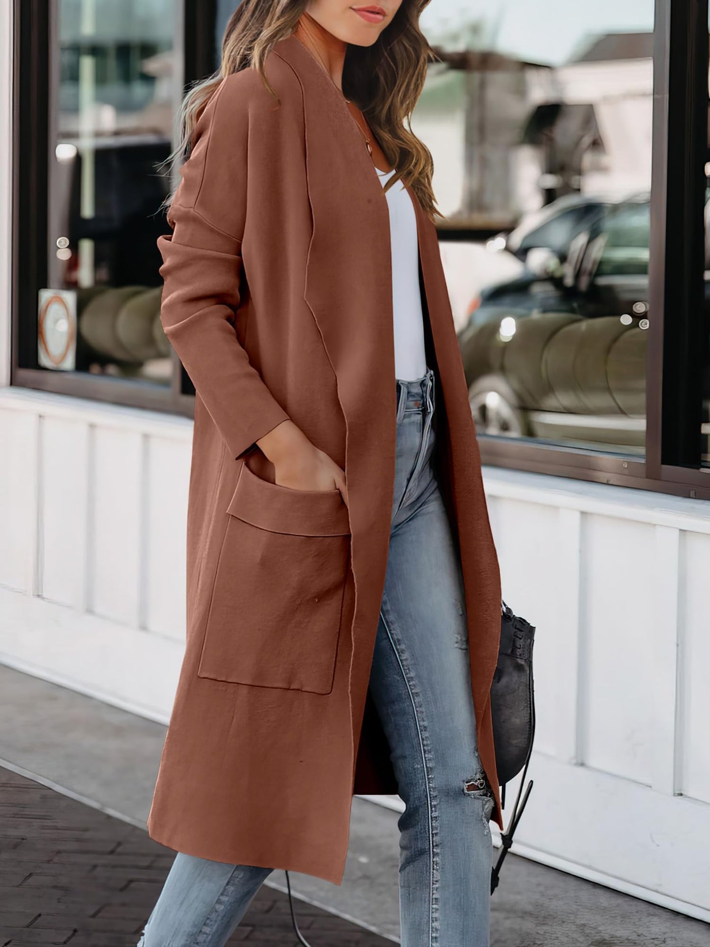 Luniro Women Open Front Coatigan Jackets Long Cardigan Sweaters 2025 Fall Casual Oversized Cardigans